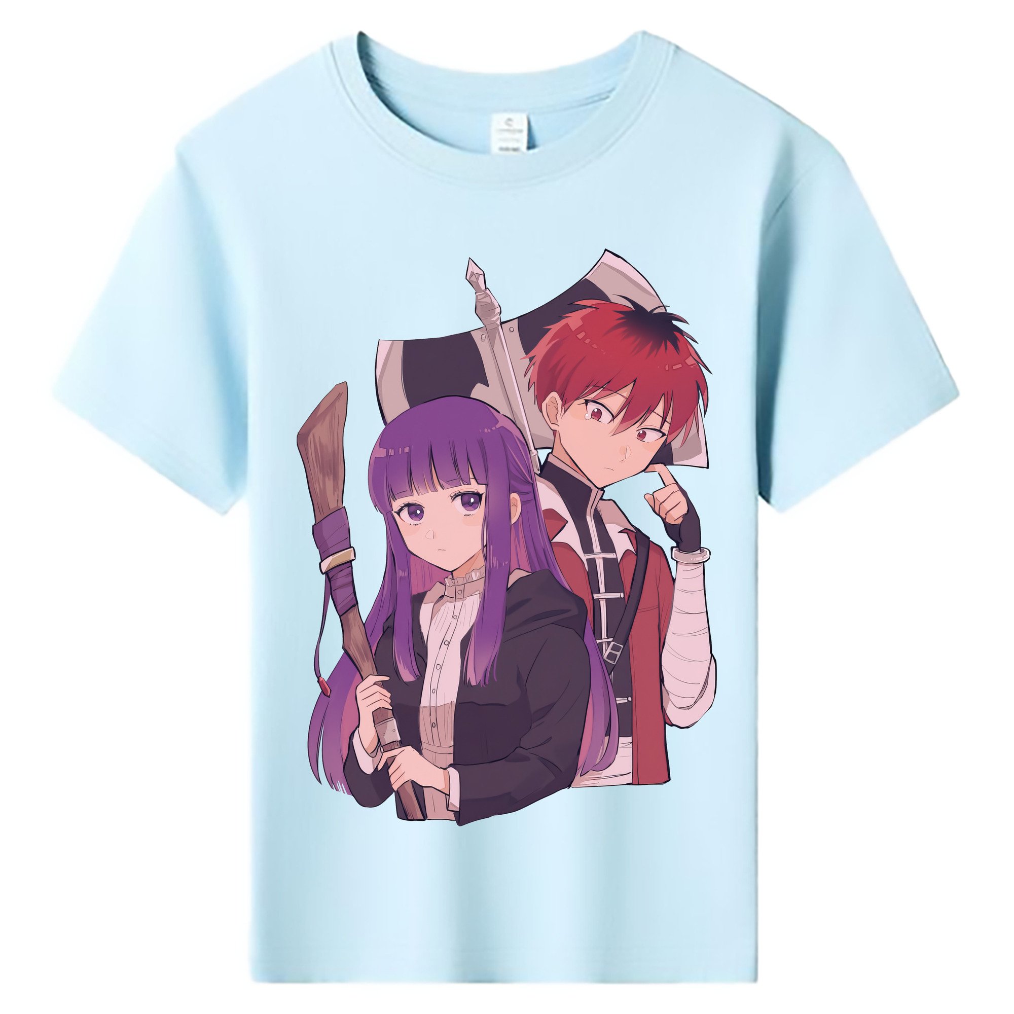 （画像用） 葬送のフリーレン Frieren 綿100％キッズTシャツ（フロントプリント）